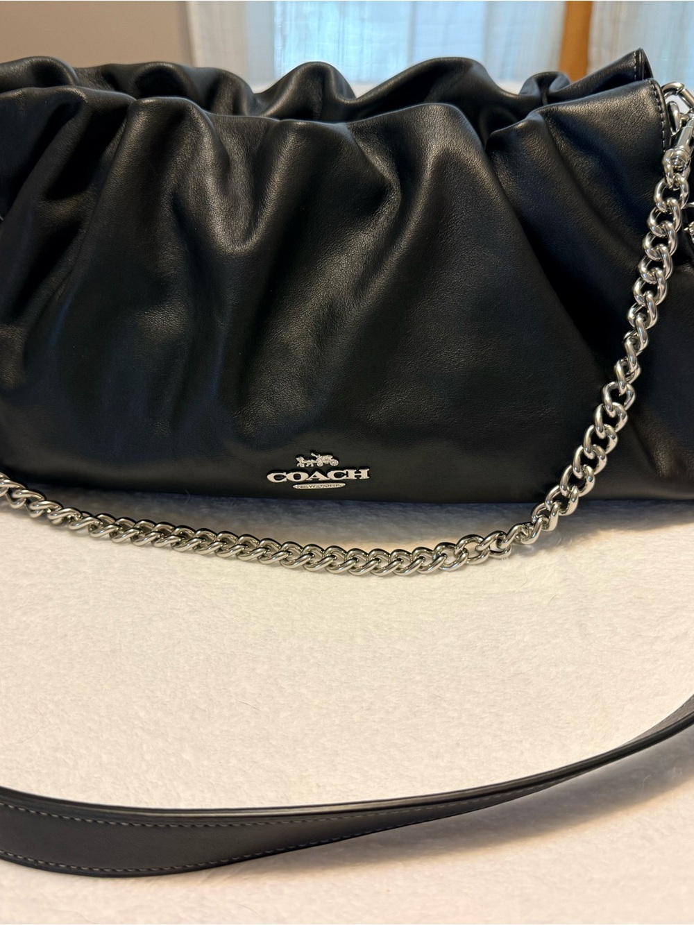 Coach Large Faye Shoulder Bag with Silver Chain